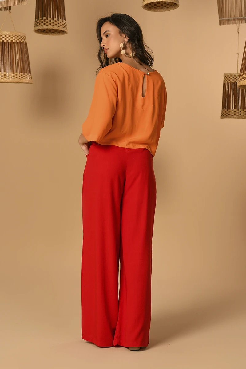 Calça Pantalona Vermelha