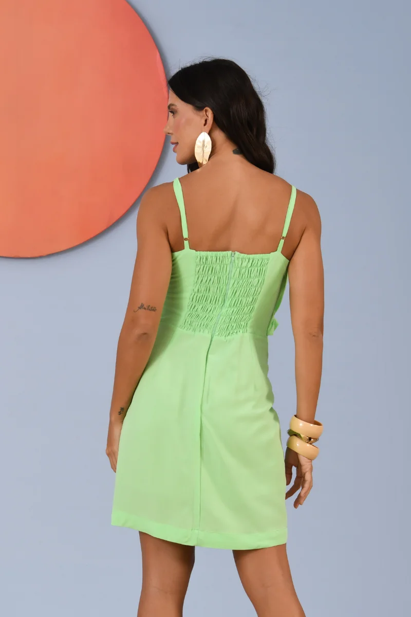 Vestido Rosas Verde