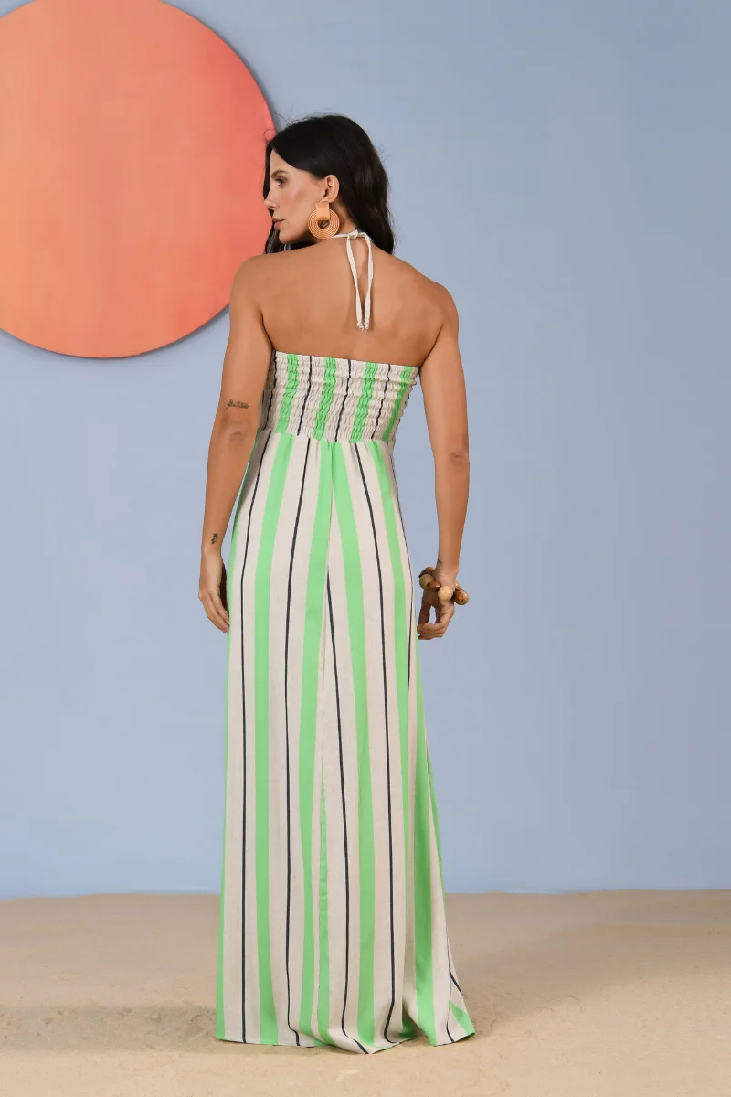Vestido Cumbuco Listras Verdes