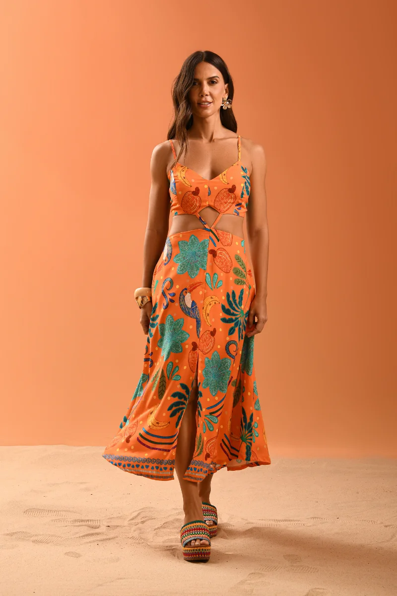 Vestido Pôr-do-sol Laranja