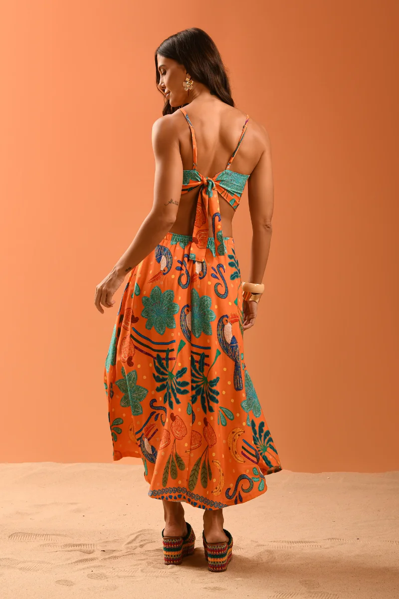 Vestido Pôr-do-sol Laranja