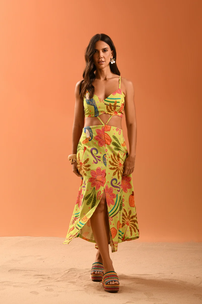 Vestido Pôr-do-sol Verde Claro