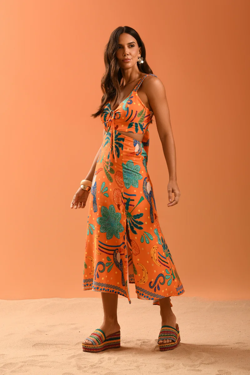 Vestido Fantasia Laranja