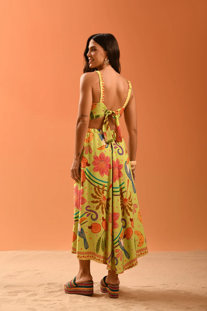 Vestido Fantasia Verde Claro
