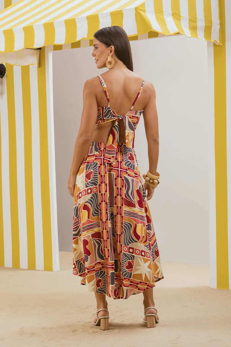 Vestido Pôr-do-sol Verão Quente
