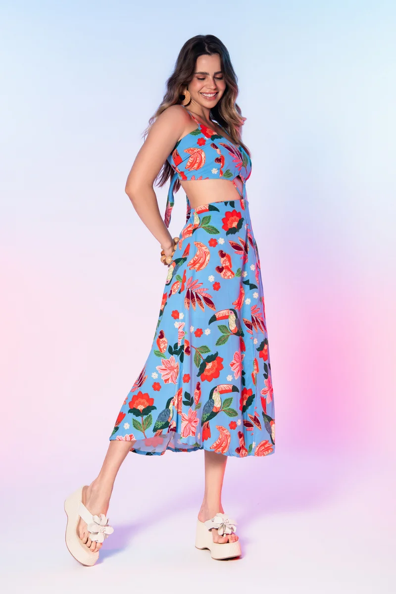 Vestido Pôr-do-sol Azul