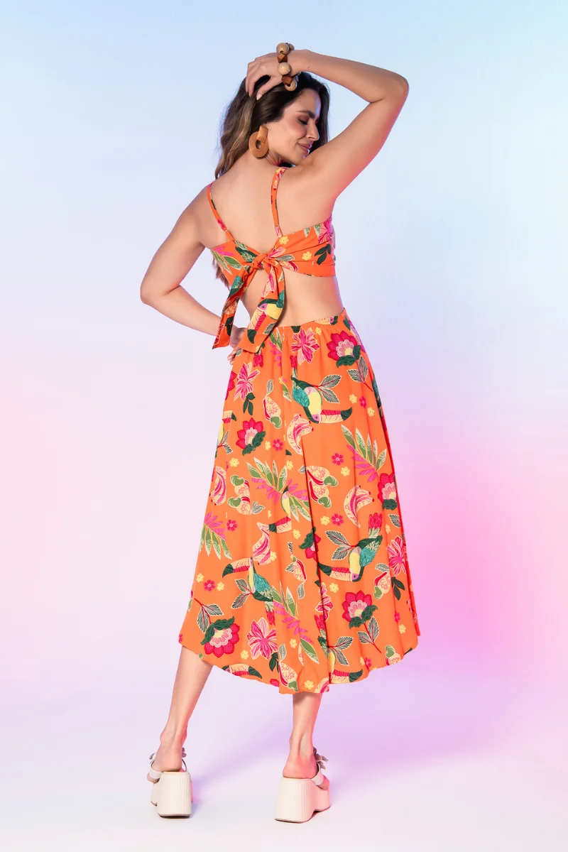 Vestido Pôr-do-sol Laranja