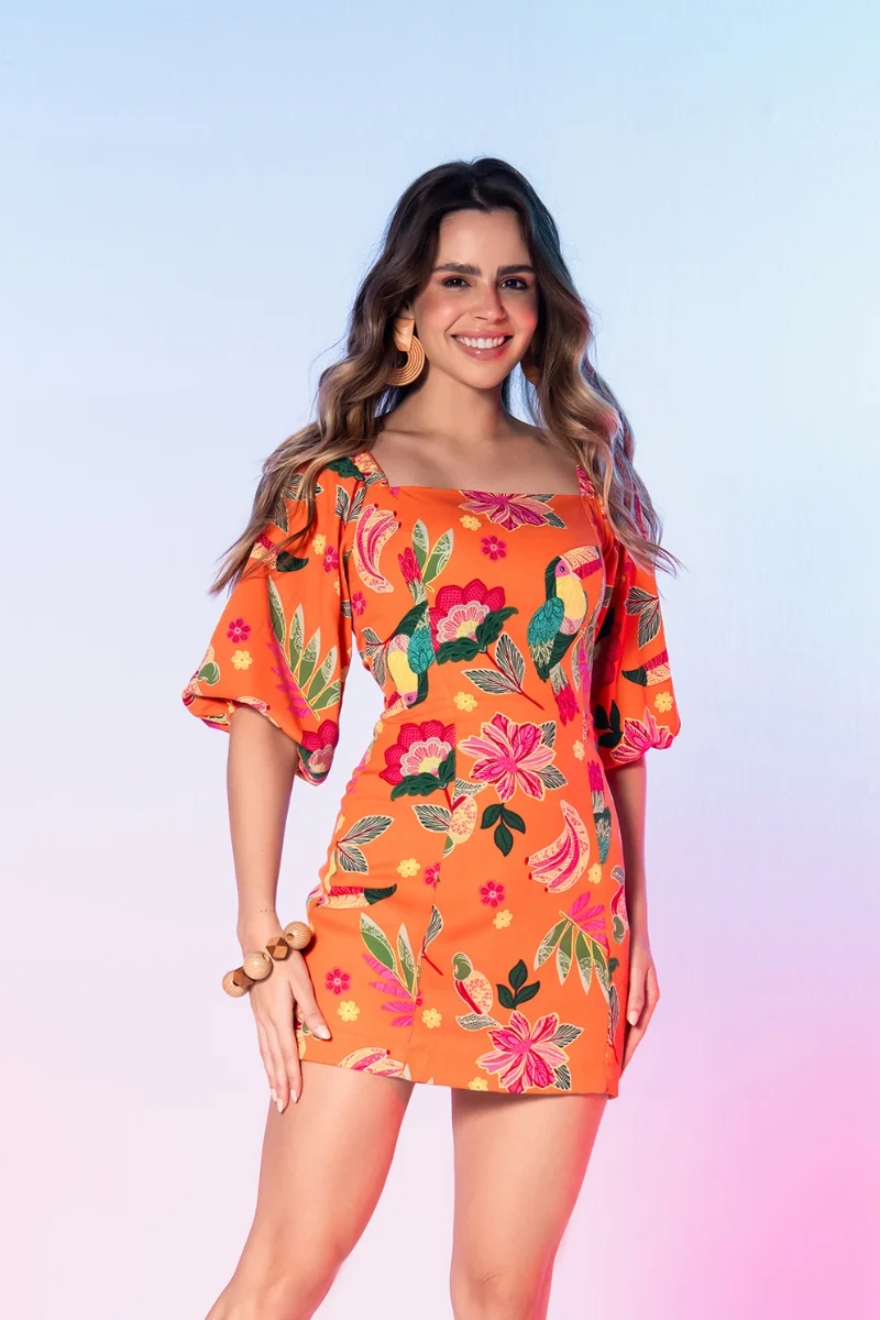 Vestido Poesia Laranja