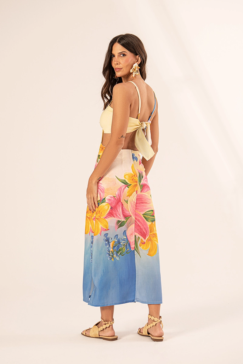 Vestido Liz Estampado Azul