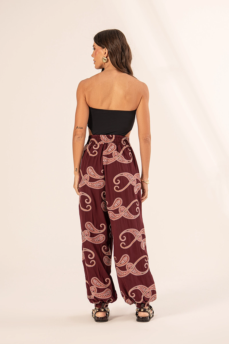 Calça Mar Bordô Estampado